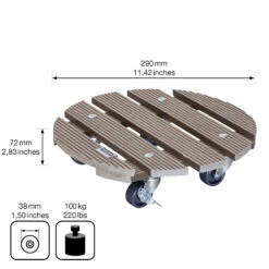 Multi Roller WPC, Tragkraft 100 Kg, Taupe, Ca. 7 X 29 X 29 Cm -Kölle 0920600507 multi roller wpc taupe 4 116694