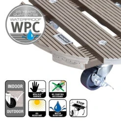 Multi Roller WPC, Tragkraft 100 Kg, Taupe, Ca. 7 X 29 X 29 Cm -Kölle 0920600507 multi roller wpc taupe 5 116693