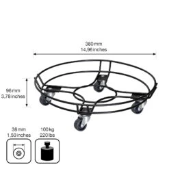 Multi Roller GH 0934, Tragkraft 100 Kg, Schwarz, Ca. 10 X 38 X 38 Cm -Kölle 0920600510 multi roller stahl schwarz 4 116707