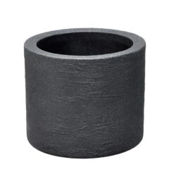 Pflanzgefäß "Kubus" Anthrazit, Rund, Ø 39 Cm, Höhe 33 Cm, Füllvolumen 18 L