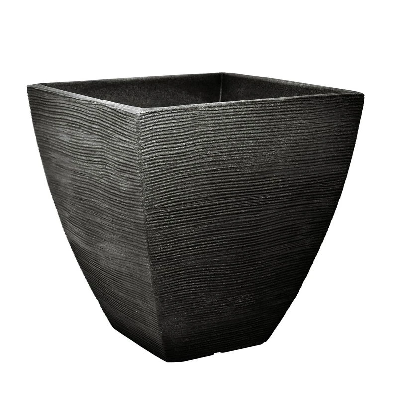 Pflanzgefäß "Luis" Anthrazit, In Rillenoptik, 40x40x42 Cm, Füllvol. 40 L
