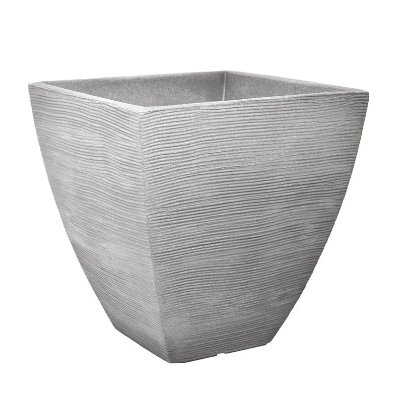 Pflanzgefäß "Luis" Grau, In Rillenoptik, 40x40x42 Cm, Füllvol. 40 L -Kölle