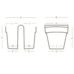Kölle -Kölle 3210103537 Balkon Haengetopf Be Up Duo technische Zeichnung 111251 2