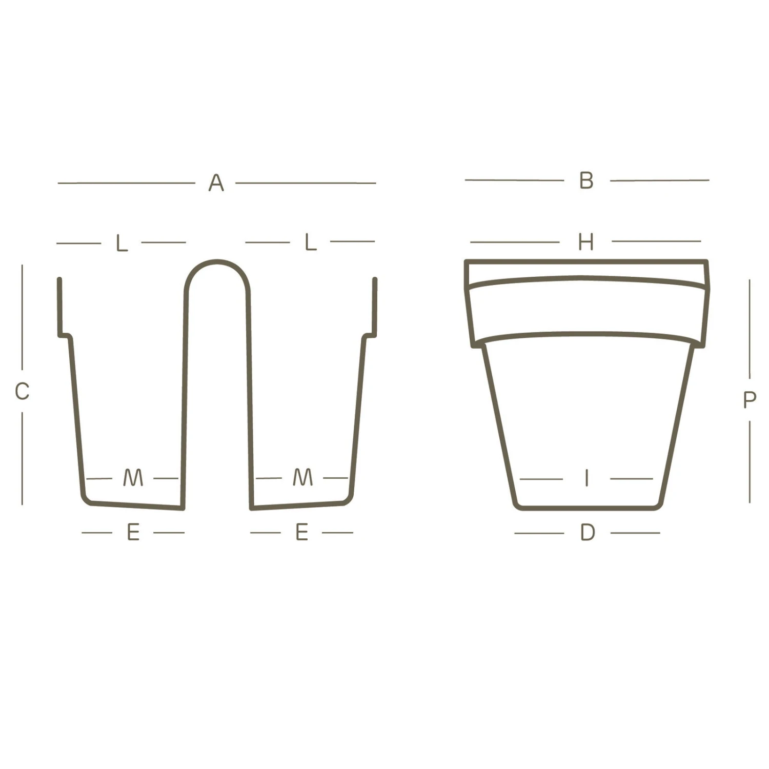 Balkon-Hängetopf Be Up Duo mit Wasserreservoir Farbe taupe, 25 cm, Erdvol. 8 l Balkon-Hängetopf Be Up Duo Mit Wasserreservoir Farbe Taupe, 25 Cm, Erdvol. 8 L -Kölle 3210103537 Balkon Haengetopf Be Up Duo technische Zeichnung 111251