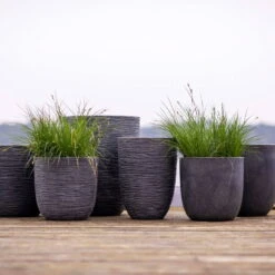 Pflanzgefäß 'Smooth', Grau, Ø 35 X H 34 Cm -Kölle 3210104122 3210104123 3210104124 3210104125 pflanzgefaess rib smooth 116915