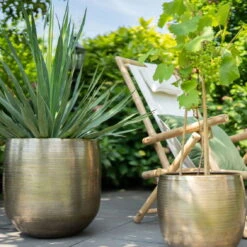 Pflanzgefäß 'Rowen', Gold, Ø 38 X H 30 Cm -Kölle 3210801621 3210801623 Pflanzgefaess Rowen gold 2 114986