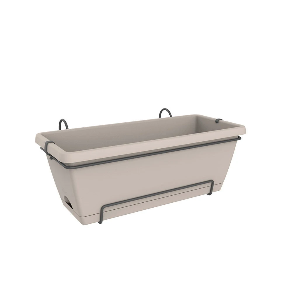 Elho Blumenkasten Barcelona XL 55 All In 1 Taupe, Ca. 55x32x22,7 Cm, Erdvol. 18 L -Kölle