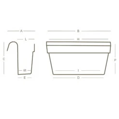 Kölle -Kölle 3230101010 Balkon Haengekasten UP Cassetta technische Zeichnung 111253 3
