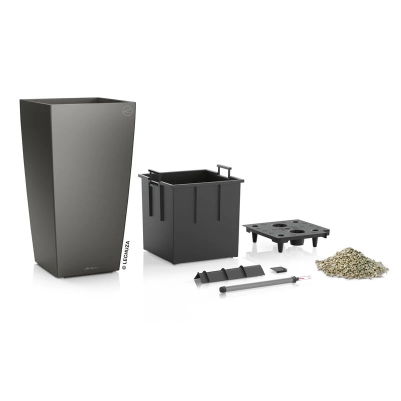 Cubico Premium 30, anthrazit-metallic, All-in-One-Set, 30x30, H:56 cm LECHUZA Cubico Premium 30, Anthrazit-metallic, All-in-One-Set, 30x30, H:56 Cm -Kölle 3325100090 Cubico Premium22 anthrazit All in