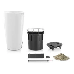 LECHUZA Rondo Premium 40, Weiß Hochglanz, All-in-One-Set, Ø 40 Cm, H:75 Cm -Kölle 3325100103 Rondo Premium40 weiss All in OneSet D40xH75cm RGB 3 7756